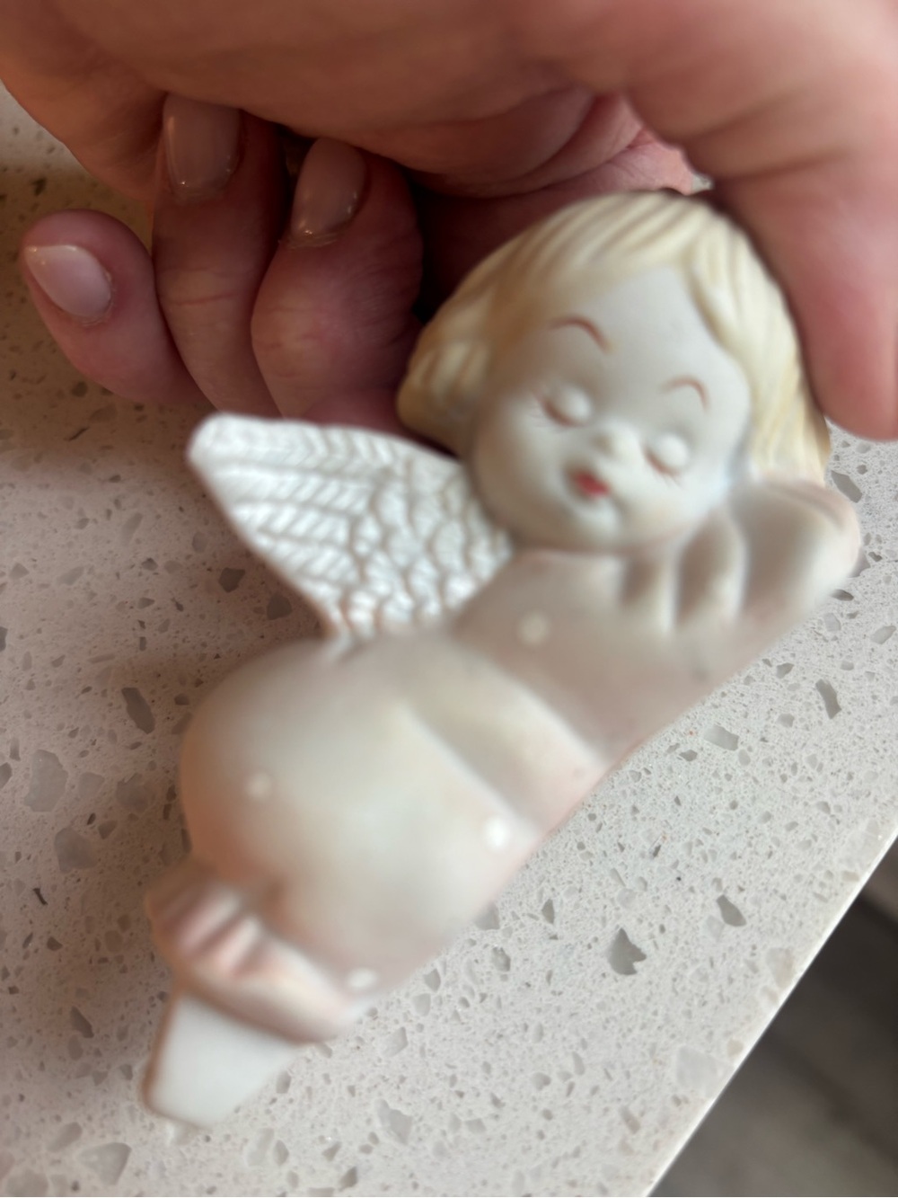 Porcelain Angel Figurine in Cream